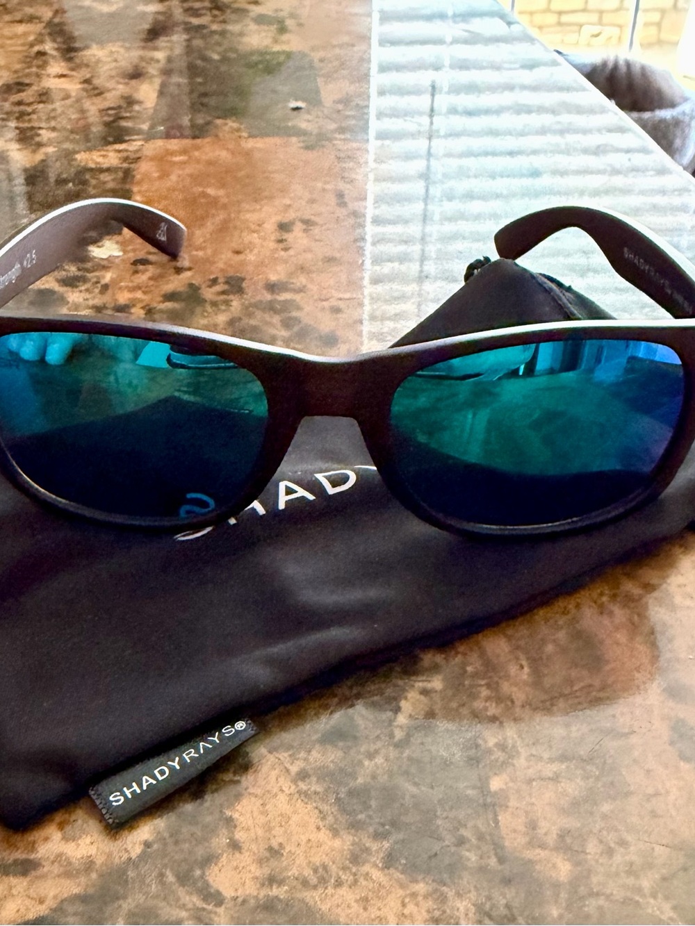 Shady Rays Polarized Reader Sunglasses Brown Frame Mirror Lenses 2.5 magnifying